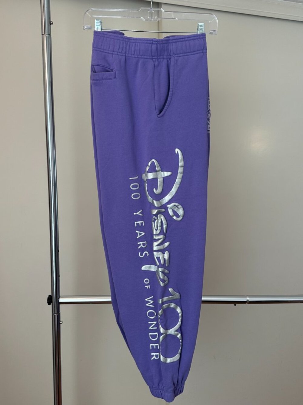 Disney Parks 100 Years Of Wonder Embroidered Purple Sweatpants - Adult Size XL